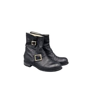 Jimmy Choo Women's Size 9.5 US / 39.5 VGC Vintage Youth Moto Boots Made In Italy